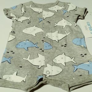 Carters Baby Boy Shark Themed Romper